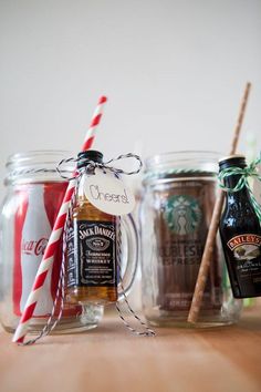 the instagram page for instagram com has three jars filled with drinks and candy canes