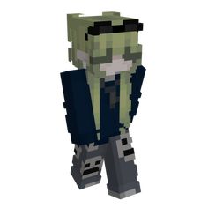 an image of a cartoon character made out of minecraft