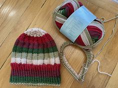 two balls of yarn and a hat on the floor