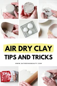 Quick Dry Clay Crafts, Non Firing Clay Projects, Recipe For Air Dry Clay, How To Seal Air Dry Clay Projects, No Bake Clay Projects, What Paint To Use On Air Dry Clay, How To Store Air Dry Clay, How To Make Air Dry Clay Food Safe, Working With Air Dry Clay For Beginners