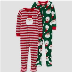 Carter's Toddler Boys' Striped Santa Footed 2pc Pajamas Super Cozy Carter's Toddler Boys' Striped Santa Footed 2pc Pajamas. Brand New! Smoke And Pet Free Home D Boys Stripes, Busy Life, Kids Pajamas, Pajama Sets, Santa Christmas, Toddler Boys, Red Green, Pajama Set, 1 Piece