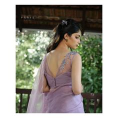 Organza Saree Blouse Designs, Organza Saree Blouse, Netted Blouse Designs, Long Blouse Designs, Reception Lehenga, Traditional Blouse Designs