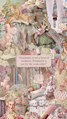 a collage of pink and white images with words on them, including an image of a