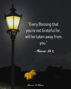 a light post with a leaf on it and a quote about being grateful for you