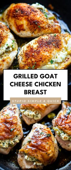 Image for Grilled Goat Cheese Chicken Breast Goat Cheese Chicken Recipes, Chicken And Goat Cheese Recipe, Goat Cheese Grilled Cheese, Grilled Goat Cheese, Goat Cheese Chicken, Chicken Goat Cheese, Chicken And Cheese Recipes, Chicken Pockets, Goat Cheese Stuffed Chicken