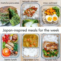 japanese meals for the week are packed in plastic containers