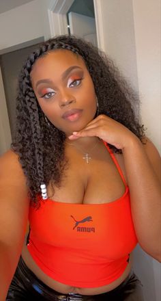 Soft beat💓 ig @ biate.k Orange Makeup Ideas, Orange Makeup, Makeup Ideas, Curly Hair, Curly Hair Styles, Orange, Makeup, Hair, Make Up Ideas