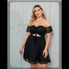 Off The Shoulder Dress Black Off The Shoulder Dress Black, Bloomchic Dresses, Elegant Color, Love Free, Plus Size Clothing For Women, Trendy Plus Size Clothing, Flattering Dresses, Off The Shoulder Dress, Plus Size Womens Clothing