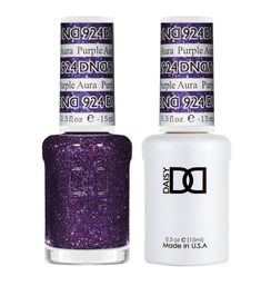 DND Polish Duo Super Glitter - Purple Aura 924 Matching Colors, Soak Off Gel