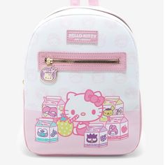 Price Is Firm. Please Do Not Make Any Offers Unless Bundled With Other Items With A Reasonable Offer. Hello Kitty And Friends Milk Mini Backpack Going On A Milk Run? Pack All Of Your Essentials Into This Mini Backpack And Make Sure Your Favorite Sanrio Friends Are Comin' Along! This Mini Backpack Features Hello Kitty Sitting With Cartons Of Milk Starring Her Besties Like My Melody, Pompompurin And More. Comes With A Front Zipper Enamel Charm And Interior Drop Pocket. Approx: 9" X 4" X 11 1/2" Sa Hello Kitty Sitting, Milk Carton Bag, Hello Kitty Decorations, Milk Cartons, Stitch Backpack, Kawaii Backpack, Mini Backpack Purse