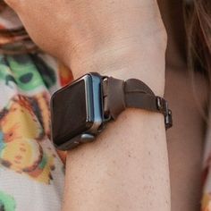 High Quality Rustic 8mm Genuine Leather Slim Strap Apple Watch 41mm 45mm Band With Black Filled Stainless Steel Attachments/Adapters Plus Black Plated Brass Metal Rivets And Buckle Adjustable Size Women Fashion Smartwatch Wristband Soft Delicate Feminine Replacement Accessory Watchband Designed & Handmade By Simeon D Jewelry Studio Please Measure Your Wrist As Pictured & Select Size Elegant Stylish Gift For Any Holiday Or Occasion Not For Other Models. Apple Watch Is Not Included Follow My Studi Casual Watch Accessories With Adjustable Leather Strap, Casual Watches With Leather Strap For Everyday Use, Casual Bracelet Strap Watch Bands For Everyday Use, Casual Everyday Watch With Leather Strap, Brown Leather Strap Watch Accessories For Everyday, Adjustable Leather Watches For Everyday, Everyday Brown Watch With Leather Strap, Brown Everyday Watch With Bracelet Strap, Everyday Brown Watch With Bracelet Strap