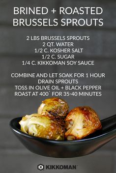 an advertisement for brussel sprouts with instructions