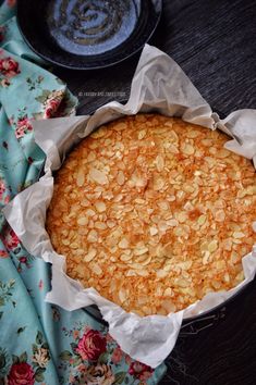 a pie sitting on top of a wooden table