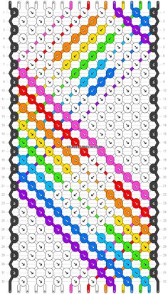 an image of a cross stitch pattern with different colors and shapes on the same line