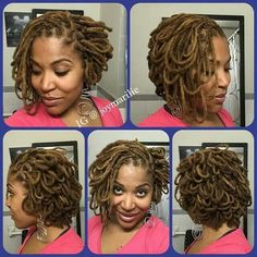 Love the loops. Loc Petals, Dreadlock Rasta, Dreads Styles For Women, Black Natural Hair Care, Dreads Hairstyles, Flat Twist Updo, Short Locs, Rock Hairstyles