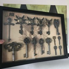 there are many keys in the shadow box