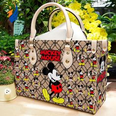 Introducing the Mickey Mouse Leather Handbag Gift for Women – the perfect blend of style, functionality, and Disney magic! Crafted Mickey Mouse Purse, Custom Leather Bag, Mickey Mouse Bag, Disney Purse, Disney Bag, Vintage Mickey, Timeless Accessories, Personalize Bag, Small Handbags