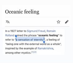 an article about the meaning of ocean feelings