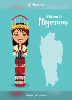 a girl in a national dress is standing next to the map of michigan with her hands on her hips