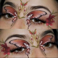 🎨 / @neocbb . everyday makeup . make-up . 🫧 instagram update . aesthetic . fashion . beauty . music artist ! Nature Makeup Art, Concert Face Paint, Venus Fly Trap Makeup, Spring Themed Makeup, Flowery Eye Makeup, Butterfly Face Makeup, Flora Eye Makeup, Flower Make Up, Whimsy Makeup