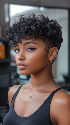 Short Haircuts for Black Women Cute Short Haircuts, Hair Textures, Pixie Styles, Women's Hair