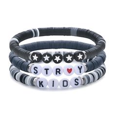 PRICES MAY VARY. KPOP Bracelet Merch Outft Stray Fans Gifts for Men women Girls Boys ✦ GIFTS FOR STAY FANS✦ KPOP Bracelet handmade of Polymer clay beads and word beads. ✦FLEXIBLE SIZE✦Flexible design to fit any wrist ✦BEST GIFT✦KPOP Bracelet is the Best Gift For STAY Fans,or which could be sent as gift to girls, boys, students, friends, which is also suitable as Christmas, Anniversary Day, Thanksgiving Day, Valentines Day Wedding, Birthday and New Year gifts. ✦SERVICE GUARANTEE✦ : If you are not Friend Bracelets Beads, Dreamsmp Bracelet, Bracelets With Flat Beads, Skz Bracelet Ideas Clay Beads, Birthday Beaded Bracelet, Pencil Clay Bead Bracelet, Stray Kids Beaded Bracelet, Xmas Bracelet Ideas, Bucky Barnes Bracelet