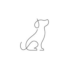 a black and white drawing of a dog