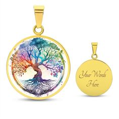 "Silver or Gold Tree of Life Necklace For Women, Dainty Pendant Charm Spiritual Chakra Jewelry, Personalized Gifts for Her, Boho Necklace. Stainless Steel and Optional 18K Gold Plating Circle Pendant Necklace in a Free Gift Box. This beautiful necklace features a stunning pendant of the Tree of life, symbolizing peace, wisdom, and enlightenment, this is amazing spiritual jewelry. Unique design and delicate craft necklace pendant with lucky happy design, which is the best gift for your loved fami Craft Necklace, Spiritual Tree Of Life Necklace Gift, 14k Gold Tree Of Life Pendant Jewelry, Tree Of Life Pendant Gold, Gold Tree Of Life, Silver Tree Of Life Round Pendant Necklace, Spiritual Tree Of Life Sterling Silver Necklace, Meditation Accessories, Gold Tree