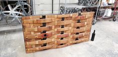 a large wooden box sitting on top of a floor