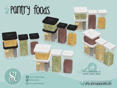 an advertisement for party foods with different types of food in plastic containers and black lids