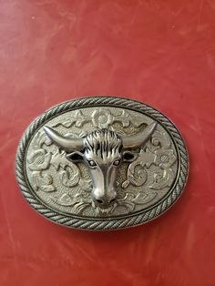 Silver tone belt buckle 3.5 inches wide in good condition Metal Engraving Tools, Ranch Farm, Burner Covers, Engraving Tools, Farm Cow, Western Belt Buckles, Western Belt, Metal Engraving, Western Belts