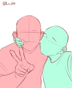 a drawing of two people with their backs to each other, one is touching the other's face