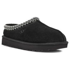 UGG Mens Tasman Clog Black - 5950-BLK BLACK Suede upper UGG Tasman braid embroidery 17mm sheepskin lining 17mm UGGplush 80% upcycled wool 20% lyocell sockliner Foam footbed Treadlite by UGG outsole for comfort Polyester binding or textile binding made from 100% recycled polyester fibers Heat-embossed UGG logo Imported< Size: 7-M.  Gender: male.  Age Group: adult. Braid Embroidery, Ugg Tasman Slippers, Mens Clogs, Classic Ugg Boots, Ugg Tasman, Black Uggs, Mens Uggs, Ugg Classic, Classic Boots