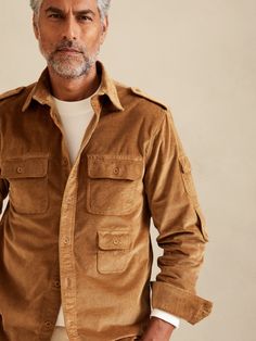 Heritage Corduroy Explorer Shirt | Banana Republic Tan Shirt Outfit, Vintage Outfits Men, Dresses Mother Of The Bride, Tan Shirt, Corduroy Shirt, Winter Shirts, Americana Fashion, Mens Fashion Fall, Men Fashion Casual Outfits