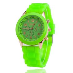 Lover's Watches- New Fashion Sports Brand Women Wristwatches Quartz Watch Men ad Casual Silicone Women Watches Model Number:4000373047535 Movement: Japanese quartz movement size: Watch Face : (approx) 3.8cm/ 1.5 inch and Length: (approx) 24cm/9.3 inch Band width : (approx) 2cm/0.79inch Case Material: Stainless Steal+ GLASS Display mode: Showing precise time It is good gift or someone special. Casual Watch Geneva Unisex Quartz watch 15color men women Analog wristwatches Sports Watches Rose Gold S Casual Green Quartz Watch Accessories, Casual Green Analog Watch, Green Chronograph Watch As Gift, Green Chronograph Watch As A Gift, Trendy Green Watches As Gift, Green Analog Watch As A Gift, Watch For Women, Stainless Steal, Rose Gold Watches