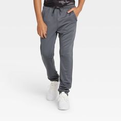 Boys' Performance Jogger Pants - All in Motion Gray XS, Boy's Kids Drawstring, Girl Sweatpants, Black Jogger Pants, Style Sweatpants, Boys Joggers, Sweatpants With Pockets, Boys Fleece, All In Motion, Black Joggers