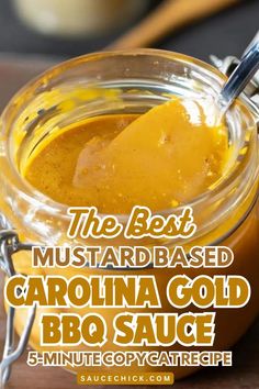 Carolina Gold BBQ Sauce Yellow Bbq Sauce, Honey Mustard Bbq Sauce, Best Bbq Sauce Recipe, North Carolina Bbq Sauce, Gold Bbq Sauce, Carolina Bbq Sauce