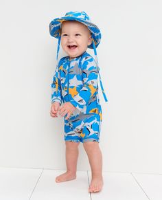 Baby Print Long Sleeve Rash Guard Swimsuit | Hanna Andersson Baby Event, Baby Print, Rashguard Swimsuit, Kids Styles, 3rd Baby, Boy Accessories, Swim Shop, Exposed Zipper