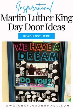 a door with the words congratulations martin luther king's day door ideas on it