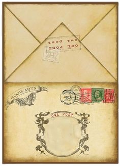 an old envelope with stamps on it