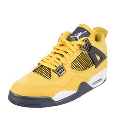 Description Jordan 4 Retro Lightning High Top Sneakers From The 2021 Collection Yellow Leather Round-Toes Lace-Up Closure At Uppers Includes Box Yellow High-top Sneakers With Rubber Waffle Outsoles, Yellow Low-top Custom Sneakers With Cushioned Footbed, Sporty Air Jordan 4 Low-top With Perforations, Sporty Air Jordan 4 With Perforations Lace-up, Sporty Low-top Air Jordan 4 With Perforations, Yellow High-top Sneakers With Rubber Waffle Outsoles For Sports, Yellow Sneakers With Boost Midsole, Yellow High-top Sneakers With Rubber Waffle Outsoles For Streetwear, Yellow Sneakers With Rubber Waffle Outsoles For Streetwear