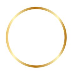 a gold circle frame on a white background