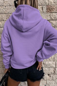 Purple Loose Kangaroo Pocket Hoodie Maxi Dresses Formal, Chic Jumpsuit, Purple Hoodie, Basic Hoodie, Kangaroo Pocket Hoodie, Pocket Hoodie, Dark Khaki, Comfy Hoodies, Workout Hoodie