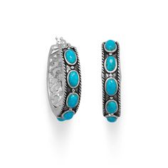 Earrings Ornate Oxidized Turquoise Hoop Earring angelucci-jewelry Jewelry Photoshoot Ideas, Country Punk, Ancient Roman Jewelry, Chalcedony Necklace, Turquoise Hoop Earrings, Turquoise Hoops, Jewelry Photoshoot, Bolo Ties, Jewelry Board