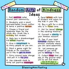 a poster with the words random acts of kindness