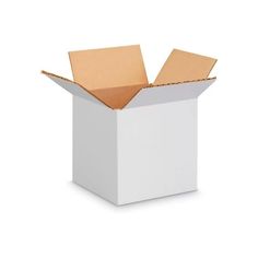 an open white box with two cardboard boxes in the bottom and one opened on top