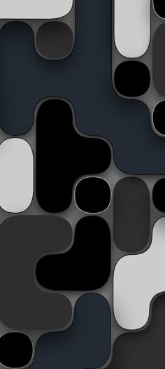 an abstract black and white background with rounded shapes