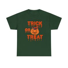 Get ready to be the life of the party with our Halloween t-shirt! Our exclusive design of pumpkins and a terrifying but fun Trick or Treat writing. Wearing this t-shirt on Halloween will make you stand out at any Halloween celebration. Plus, our premium heavy cotton unisex T-shirt is comfortable and durable, meaning you'll be able to wear it over and over again. Don't worry about fashion, this t-shirt is always in style! Casual fashion is the trend of the season and our t-shirt is perfect for an Trick Or, Life Of The Party, Halloween Trick Or Treat, Halloween Celebration, Brand Me, Halloween Hacks, Halloween T Shirt, Halloween Tshirts, Moda Casual