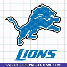 the detroit lions logo is shown in blue