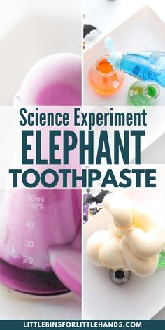 science experiment elephant toothpaste with text overlay